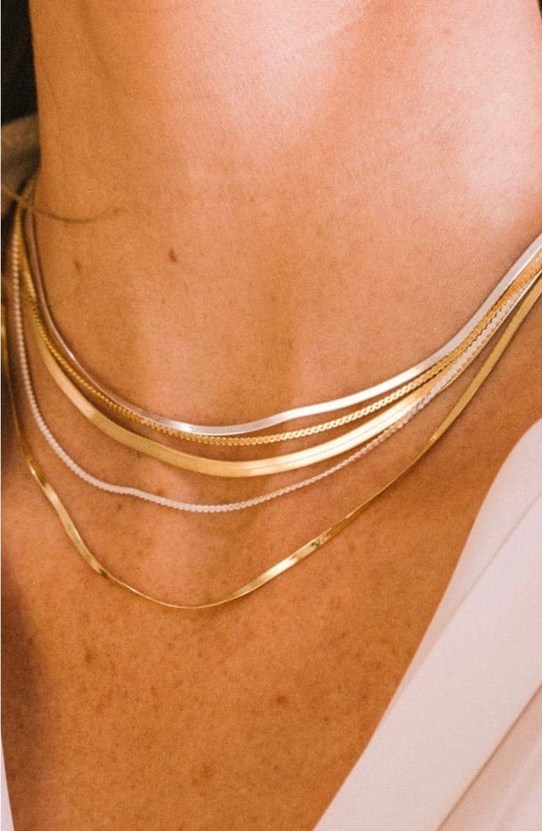 MADE BY MARY Serpentine Chain Necklace, Alternate, color, Gold Filled