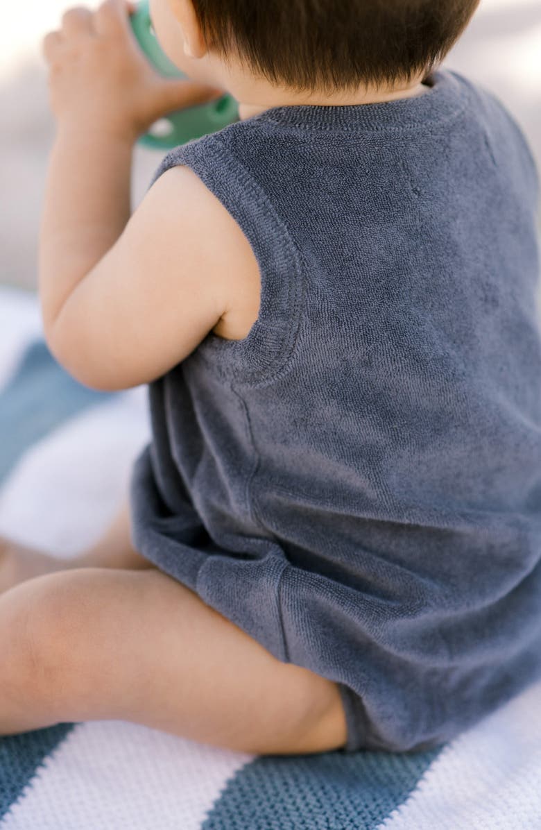 Pehr Classic Terry Bubble Romper, Alternate, color, Ocean