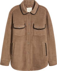 Thread & Supply Whipstitch Detail Polar Fleece Shirt Jacket