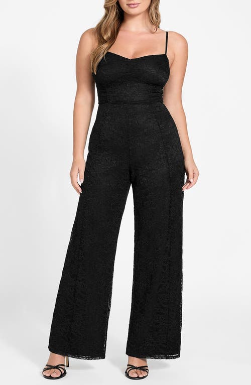 Guess Chloe Lace Wide Leg Jumpsuit In Black