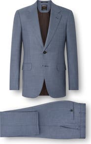 ZEGNA Regular Fit Light Blue Glen Check Centoventimila Wool Suit