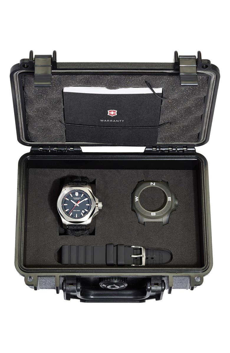 Victorinox Swiss Army<sup>®</sup> 'I.N.O.X.' Paracord Strap Watch, 43mm, Alternate, color, 