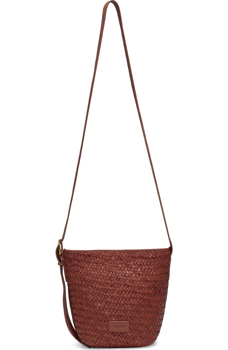 Ecotorie Waco Leather Bucket Bag, Main, color, Brandy