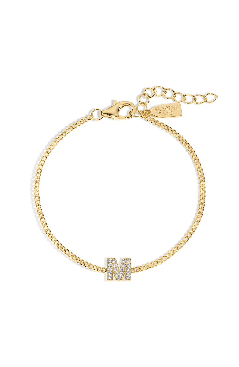 Electric Picks Initial Bracelet, Main, color, Gold - M