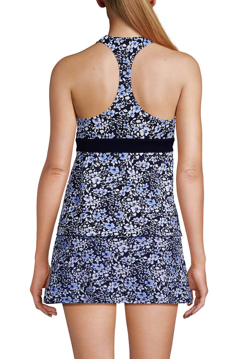 V-Neck Racerback Flutter Tankini, Alternate, color, Navy Meadow Floral