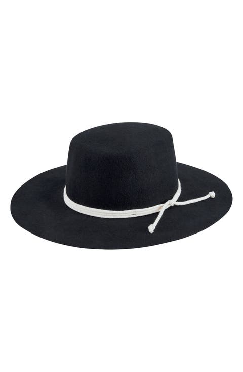 Wool Felt Wide Brim Boater Hat