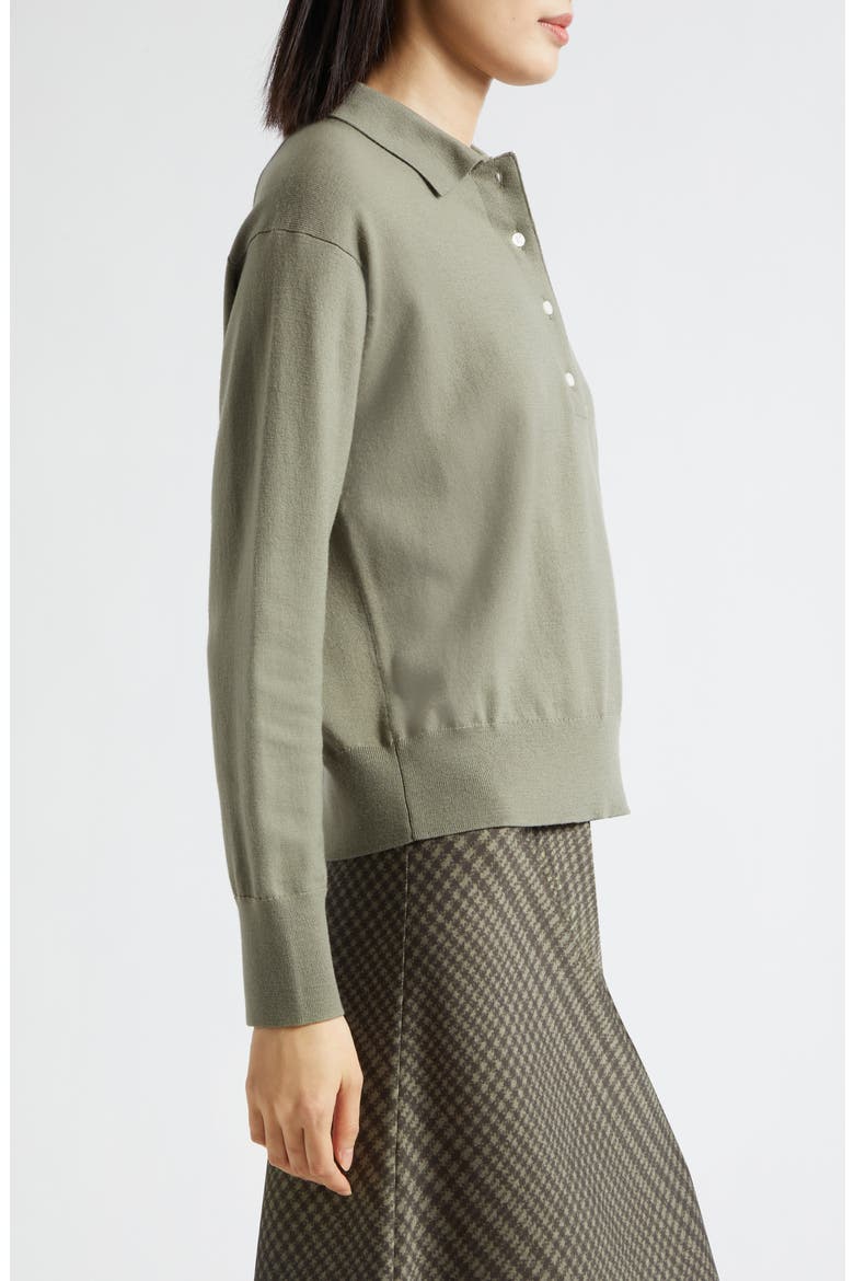 Polo Wool Blend Sweater, Alternate, color, ARTICHOKE/ OFF WHITE
