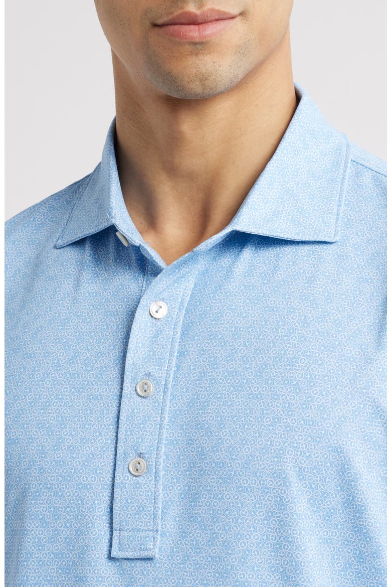 Crown Crafted Avenue Wheel Print Performance Polo, Alternate, color, ANGELITE