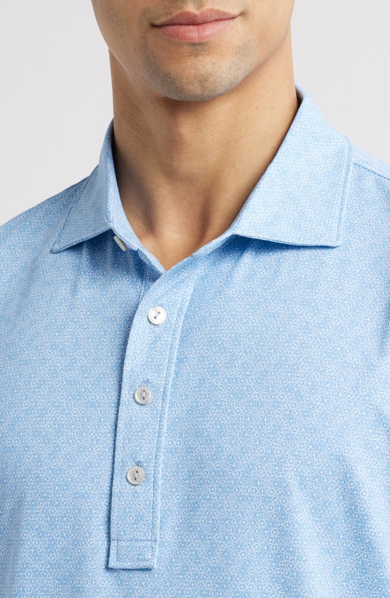 Peter Millar Crown Crafted Avenue Wheel Print Performance Polo, Alternate, color, Angelite