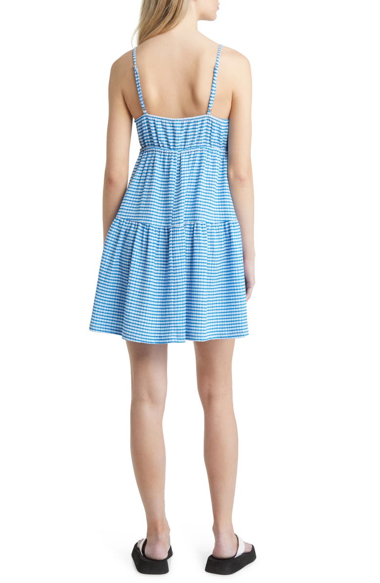 BP. Stripe Tie Front Babydoll Sundress, Alternate, color,