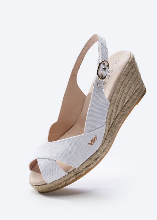 Viscata Llansa Canvas Espadrille Sandal Wedges In White