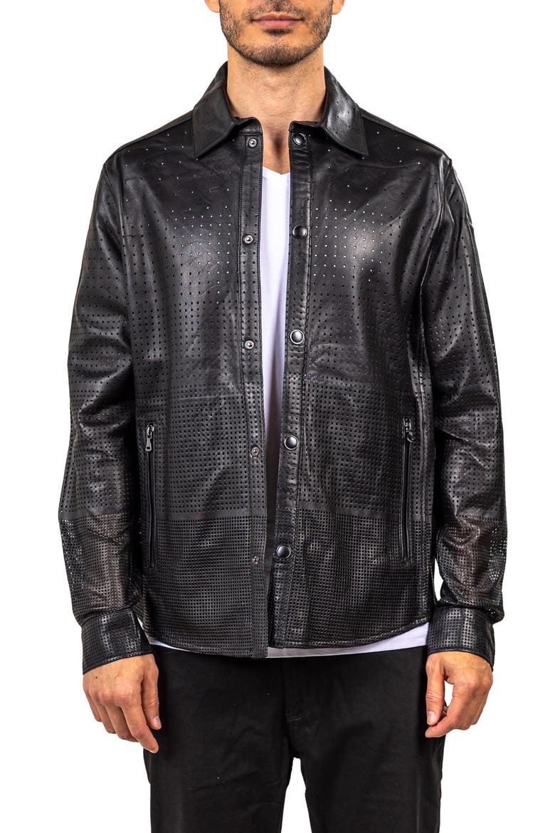 Ascension Leather Jacket, Main, color, BLACK