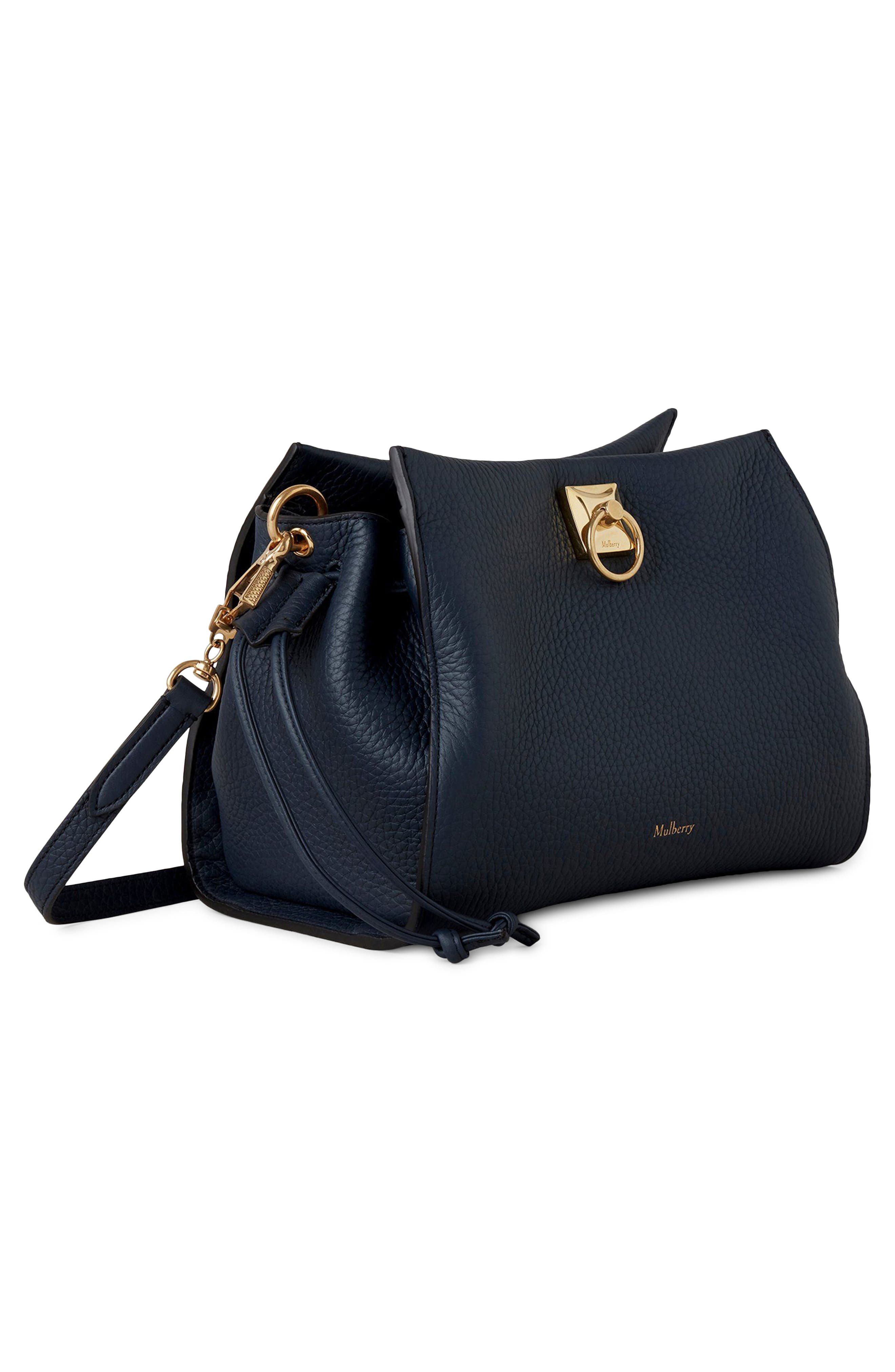 Mulberry Small Iris Leather Top Handle Bag, Alternate, color, Night Sky
