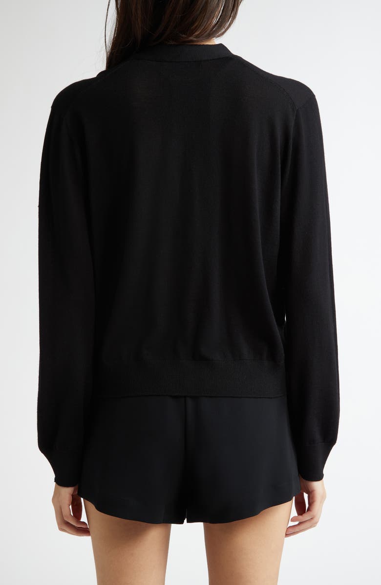 Johnstons of Elgin Superfine Merino Wool V-Neck Cardigan, Alternate, color, Black