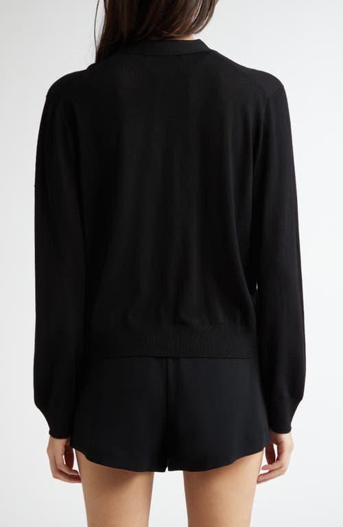 Johnstons Of Elgin Superfine Merino Wool V-neck Cardigan In Black