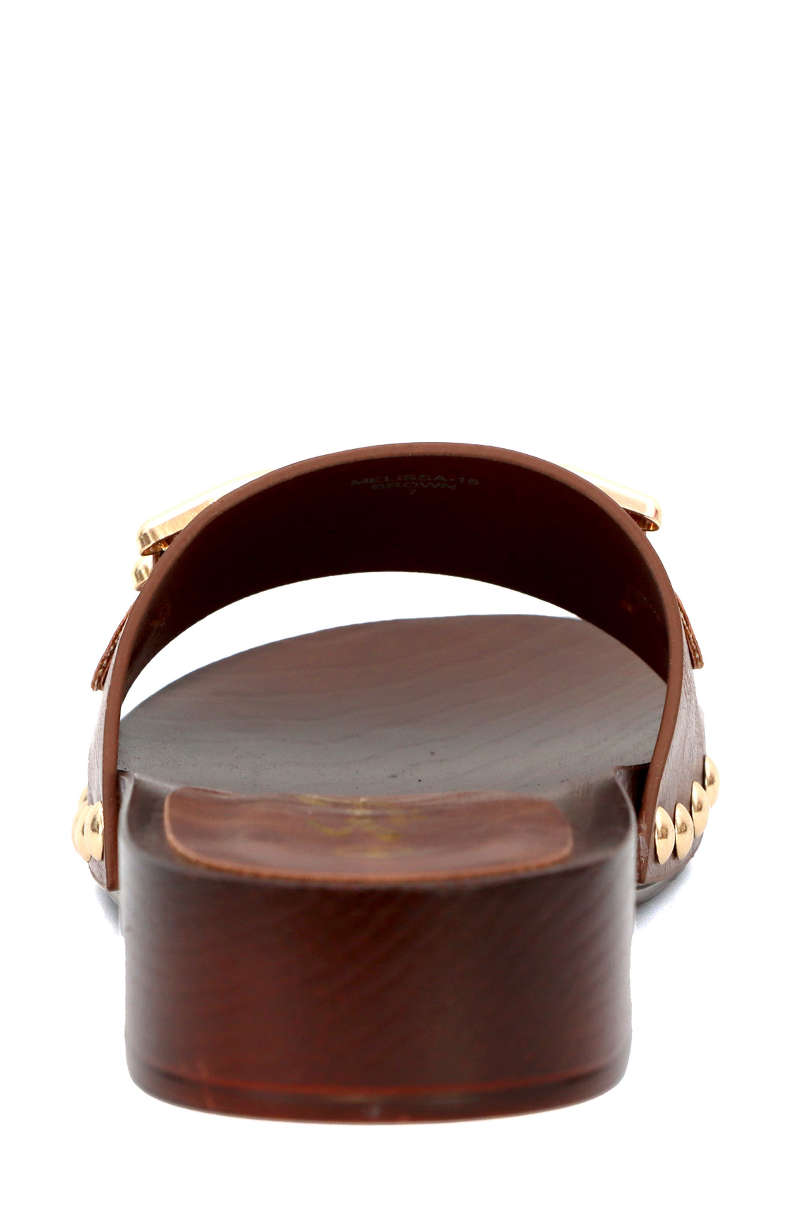 Seven7 <p>Karma Faux Leather Slide Sandal (Women)</p>, Alternate, color, Brown