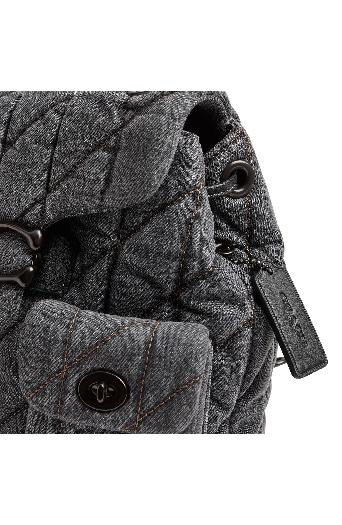 COACH Tabby Quilted Denim Backpack, Alternate, color, 