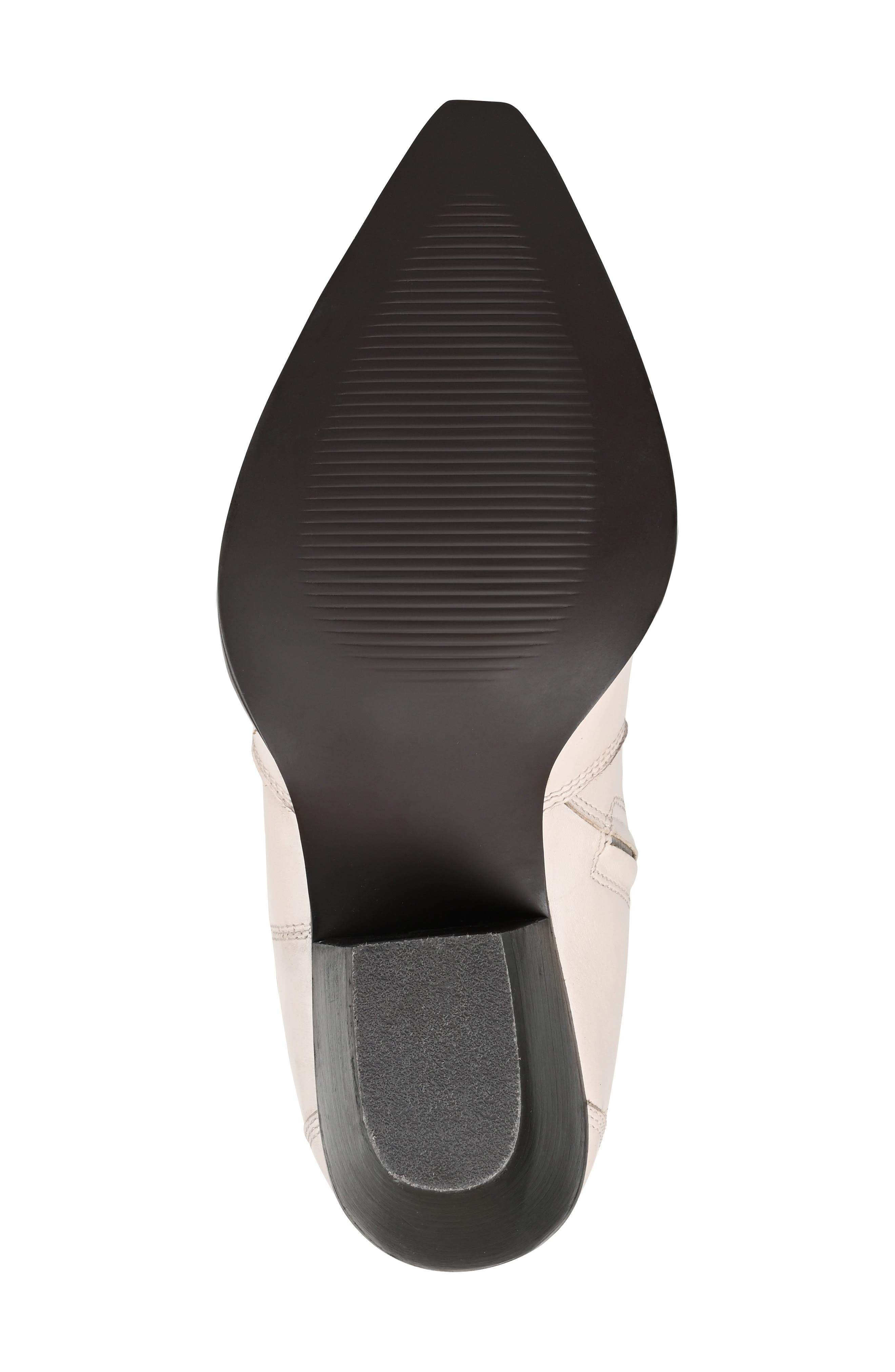 Journee Signature Pryse Leather Western Boot, Alternate, color, Bone