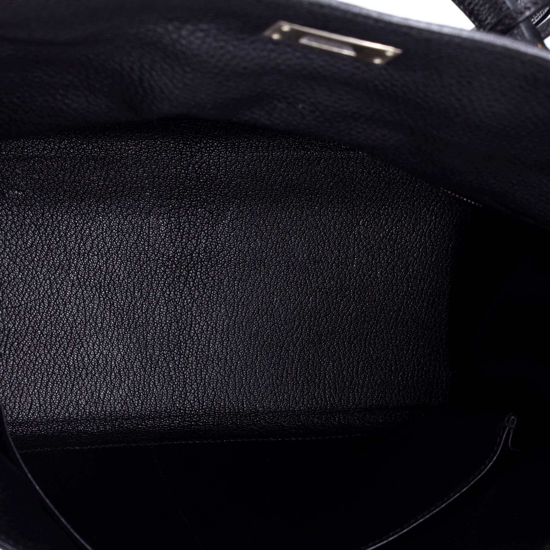 Pre-Owned Hermes Kelly Handbag Black Togo with Brushed Palladium Hardware 32, Alternate, color, Noir