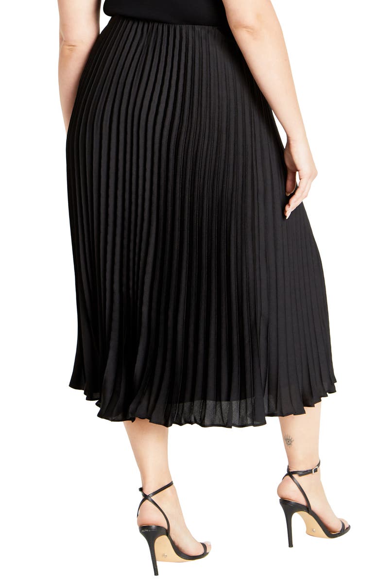 City Chic Selena Pleated Midi Skirt, Alternate, color, 