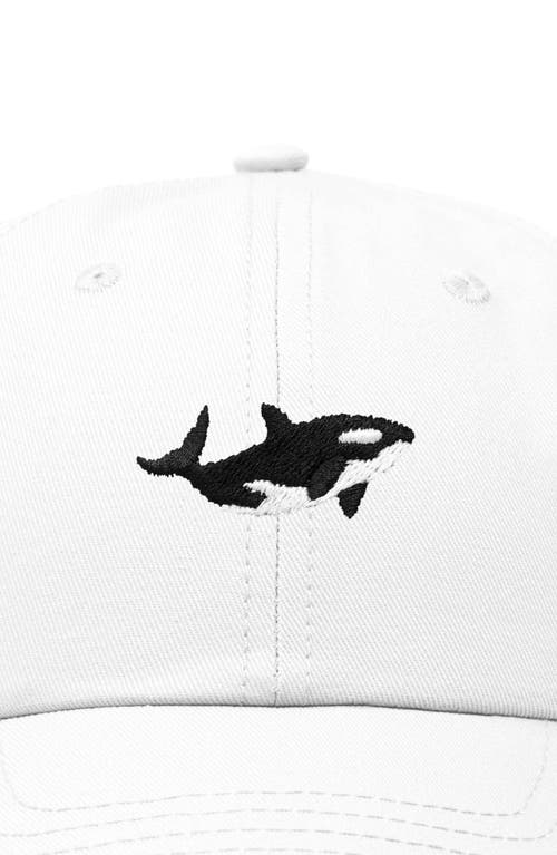 Dalix Killer Whale Embroidered Dad Hat In White