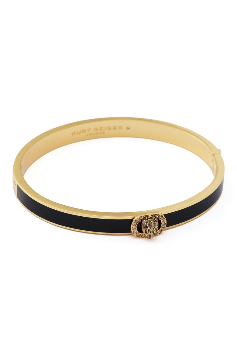 Chelsea Eagle Head Enamel Hinge Bangle, Main, color, BLACK