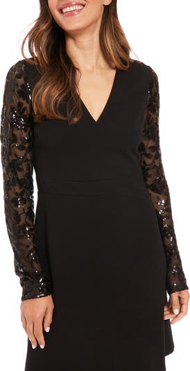 Novelty Long Sleeve A-Line Cocktail Dress