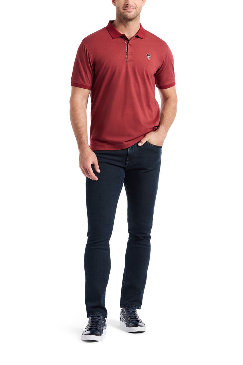 Lucifer Short Sleeve Polo, Alternate, color, BURGUNDY