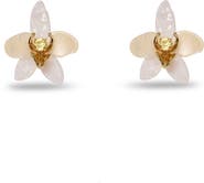 Lele Sadoughi Mother of Pearl Orchid Stud Earrings