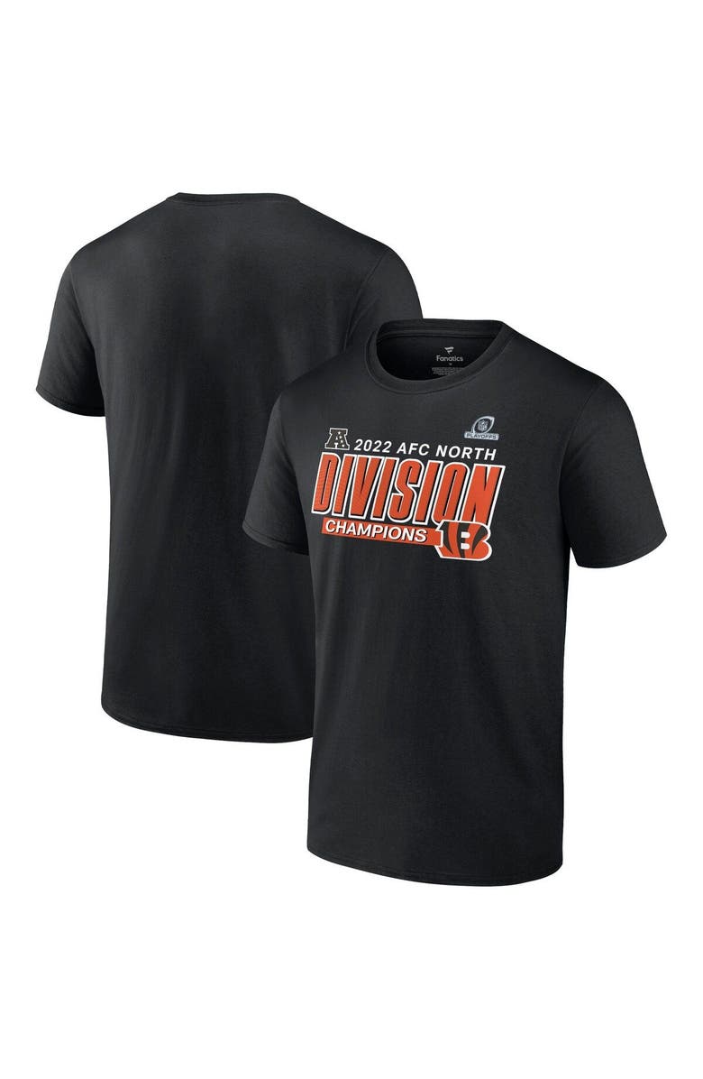 FANATICS Men's Fanatics Branded Black Cincinnati Bengals 2022 AFC North Division Champions Divide & Conquer Big & Tall T-Shirt, Main, color, 