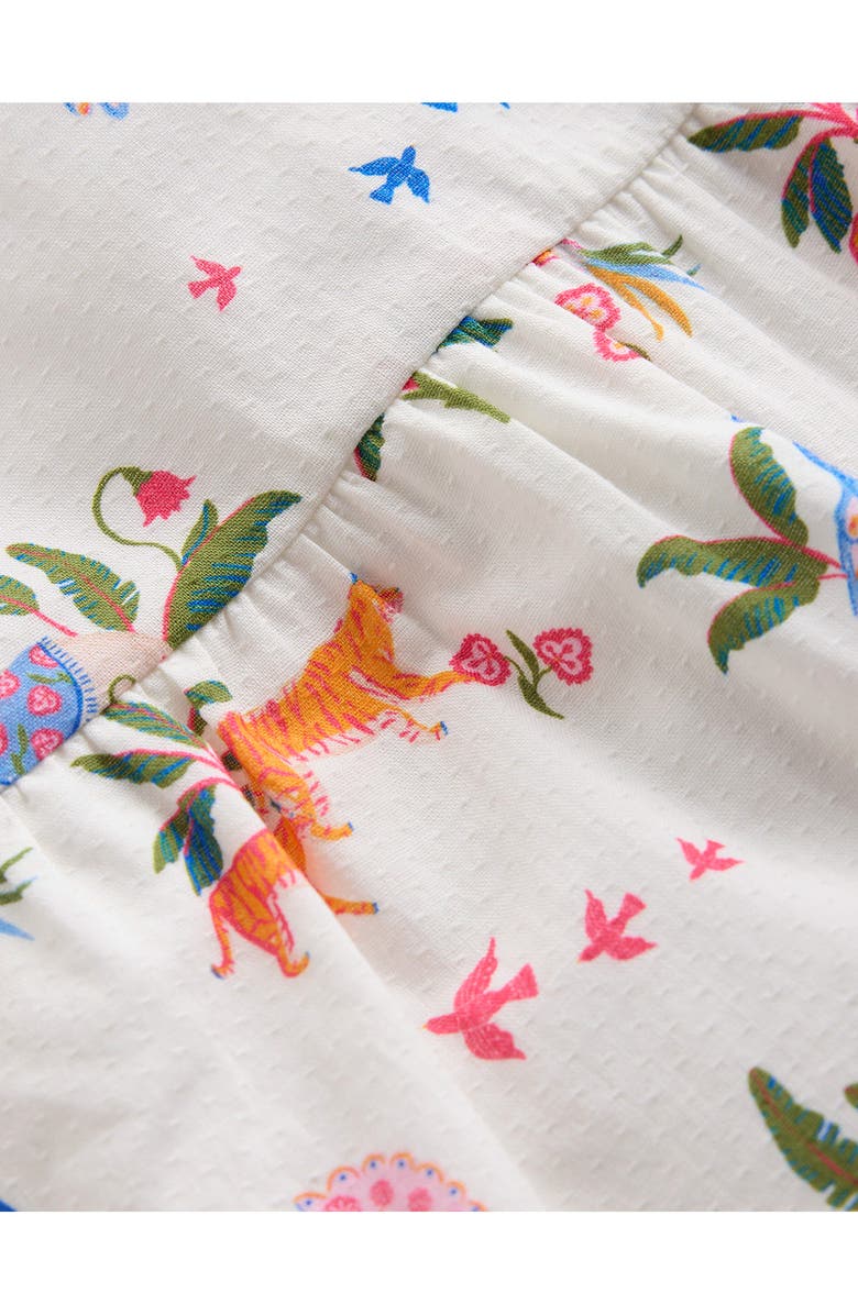 Mini Boden Cotton Babydoll Top & Bloomers Set, Alternate, color, Ivory Small Tropical Animals