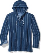 Tommy Bahama Indigo Baja Hooded Stripe Cotton Hoodie