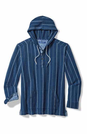 Indigo Baja Hooded Stripe Cotton Hoodie