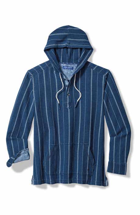 Indigo Baja Hooded Stripe Cotton Hoodie