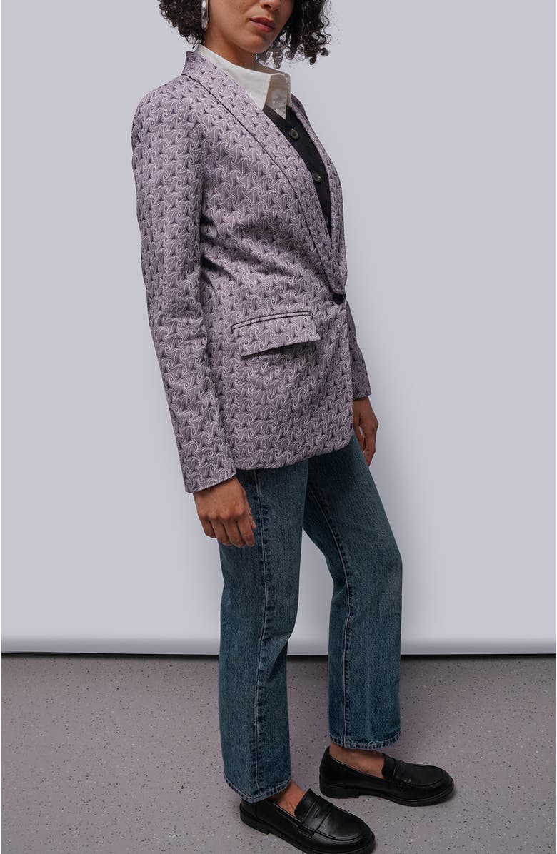 WILDFANG The Empower Jacquard Tux Blazer, Alternate, color, Plum