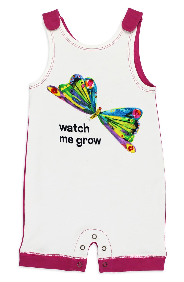 L'ovedbaby x 'The Very Hungry Caterpillar<sup>™</sup>' Watch Me Grow Sleeveless Organic Cotton Romper, Main, color, 