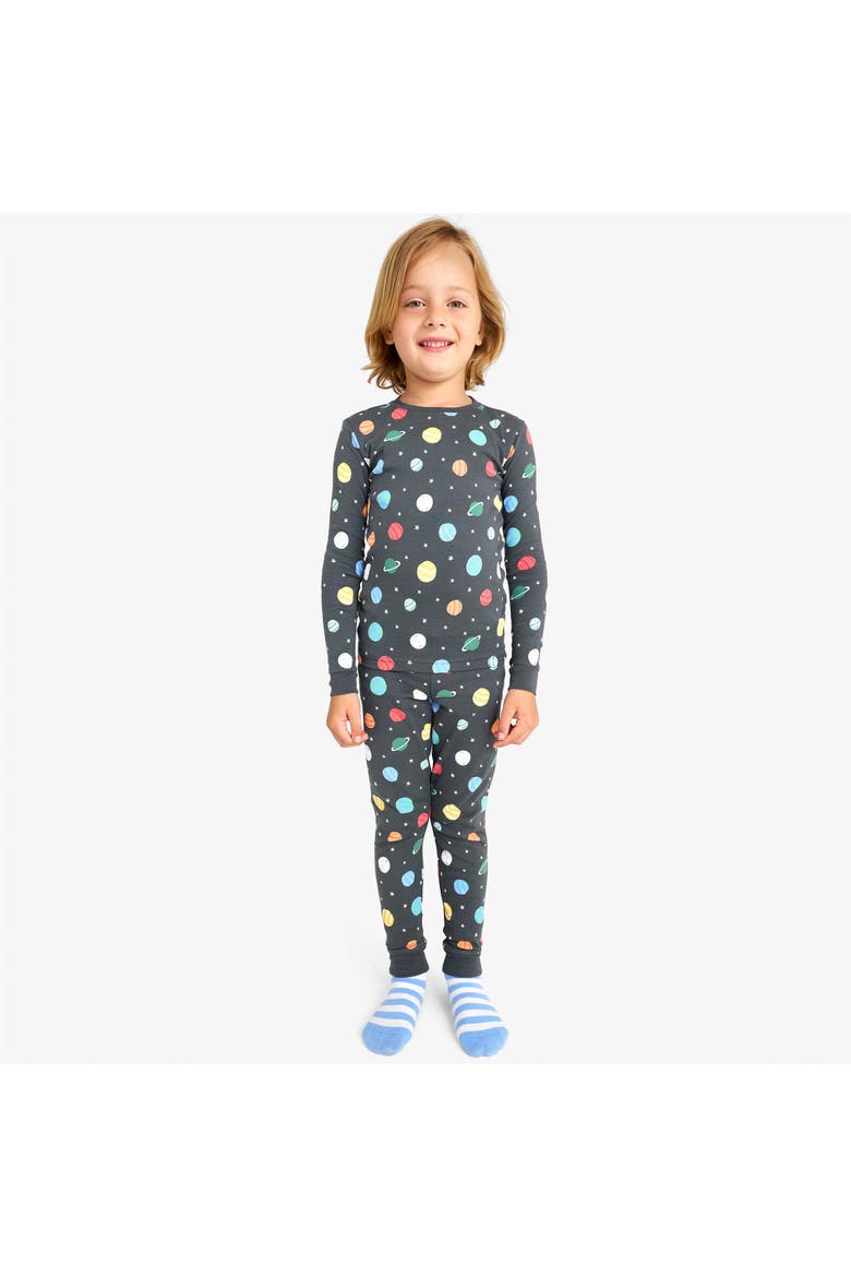 Kids Organic Pj Pant In Rainbow Graphic Prints, Alternate, color, Asphalt Galaxy