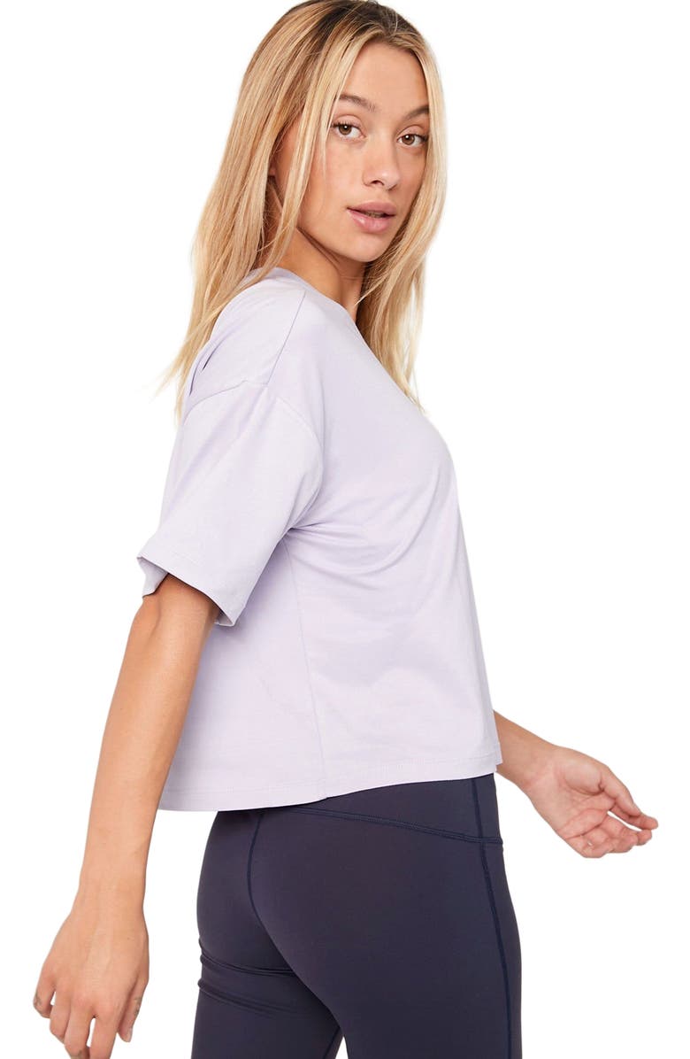 Rebody Active Cozy Boxy Tee Short Sleeve Top, Alternate, color, Purple Lace