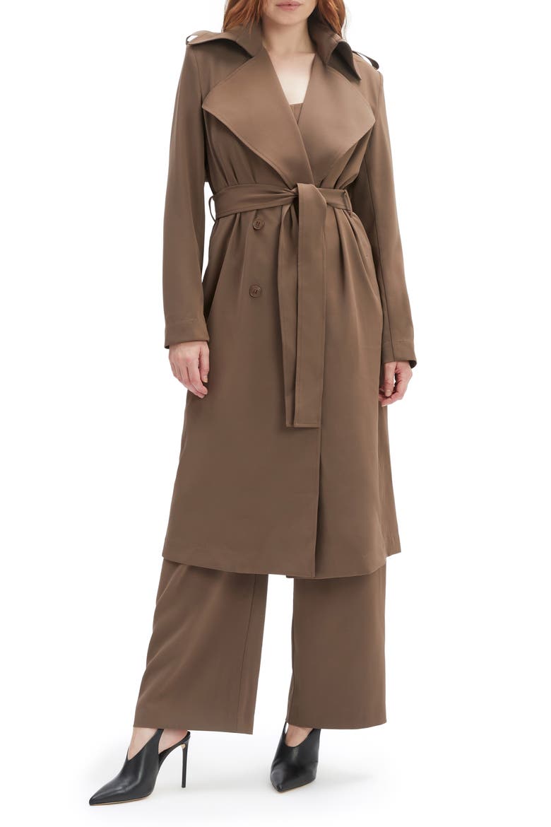 Kira Trench Coat, Main, color, COFFEE BROWN