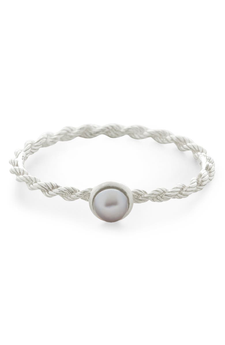 Monica Vinader Cultured Pearl Ring, Alternate, color, Silver