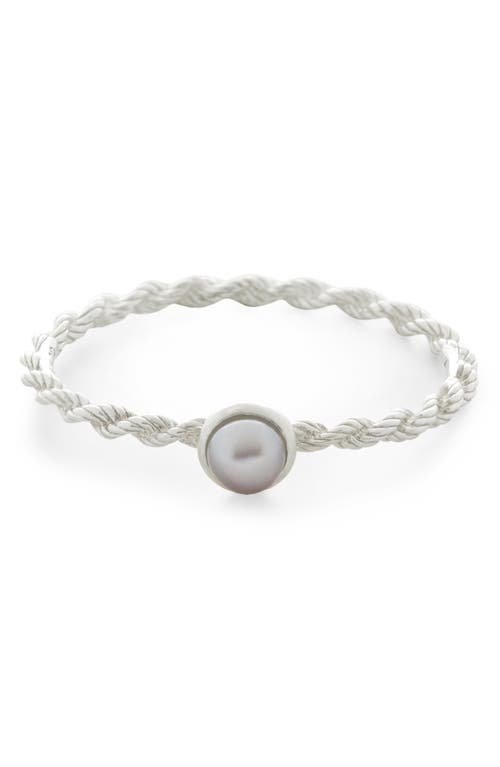 Monica Vinader Corda Skinny Recycled Sterling Silver And Pearl Ring In Silver