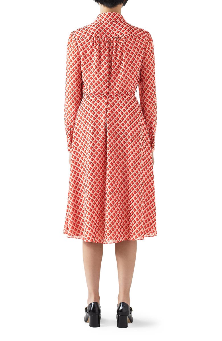 LK Bennett Ensor Print Ruffle Long Sleeve Shirtdress, Alternate, color,