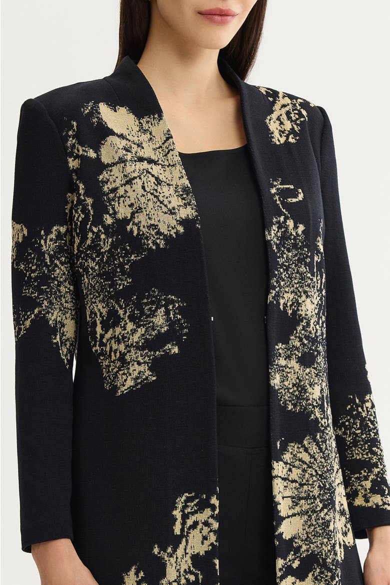 Lurex Knit Jacket, Alternate, color, Black/Gold