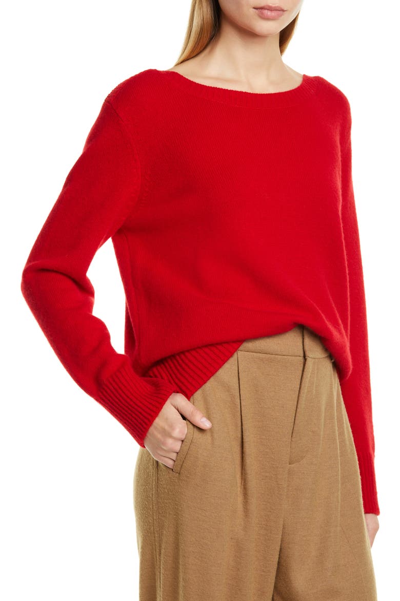 Boat Neck Cashmere Sweater, Alternate, color, CHERRY RUST