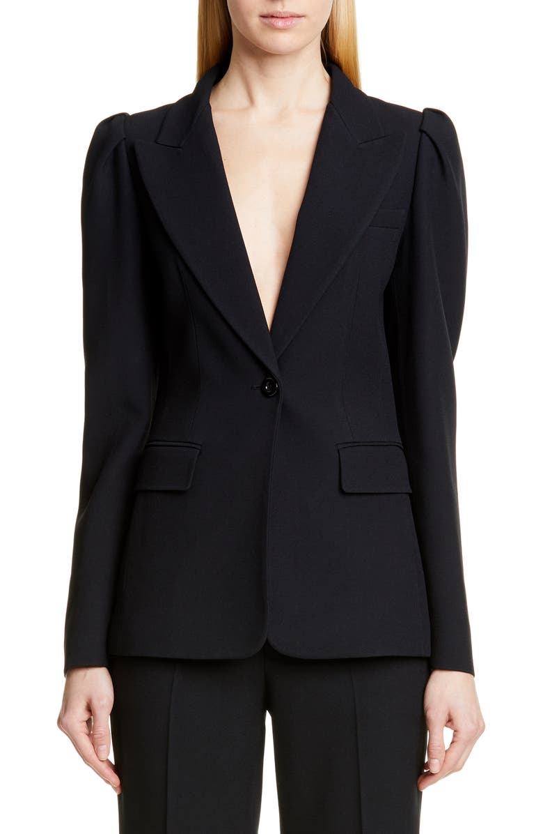 Michael Kors Collection Puff Sleeve Blazer, Main, color, 