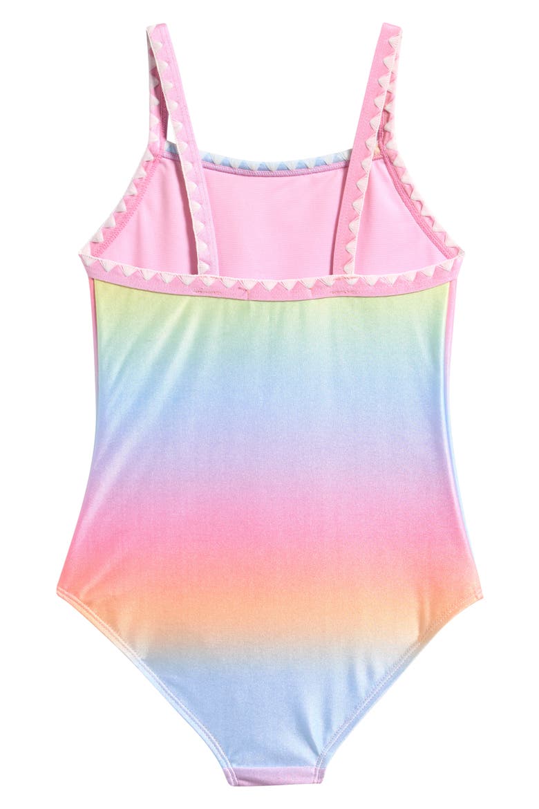 Kids' Shimmer Ombré One-Piece Swimsuit, Alternate, color, SHERBERT