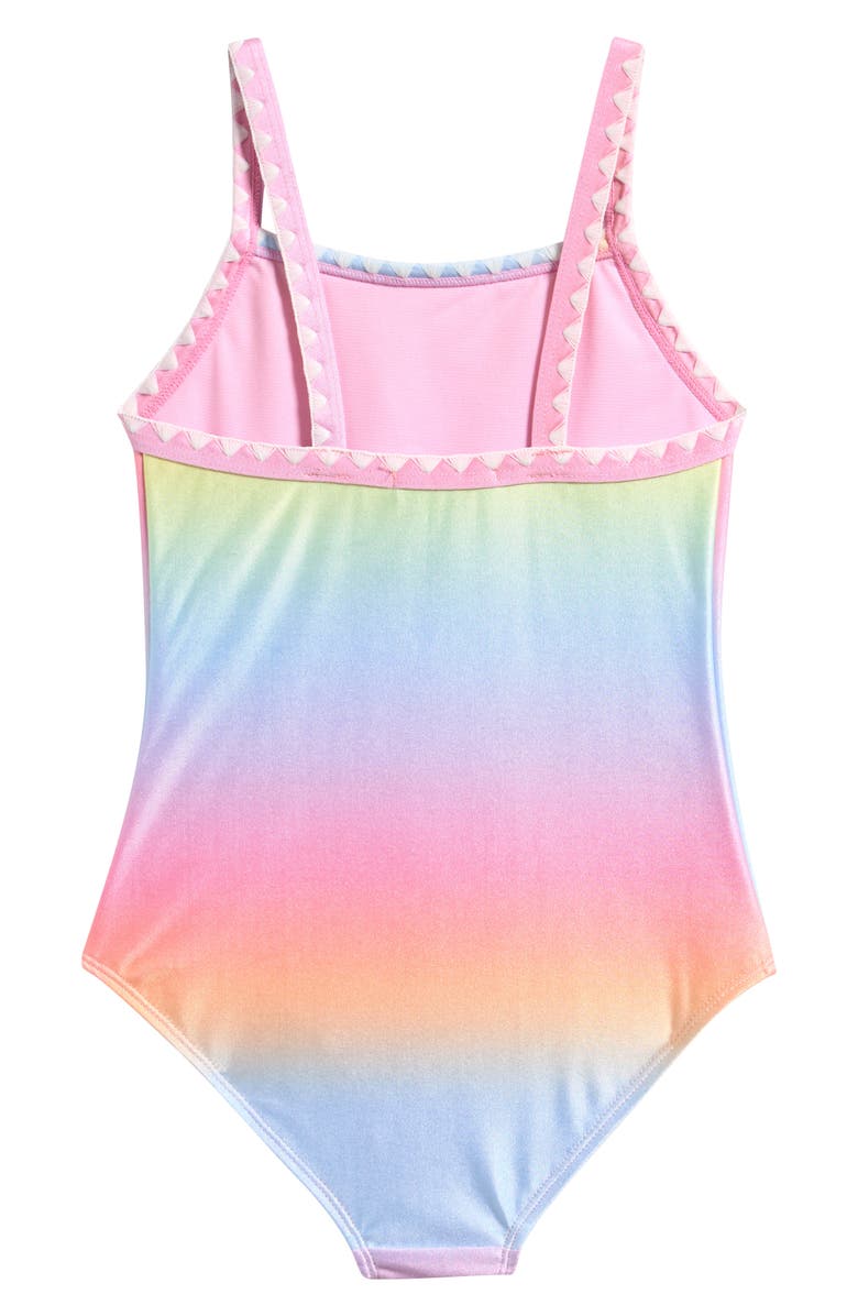 Ava & Yelly Kids' Shimmer Ombré One-Piece Swimsuit, Alternate, color, Sherbert