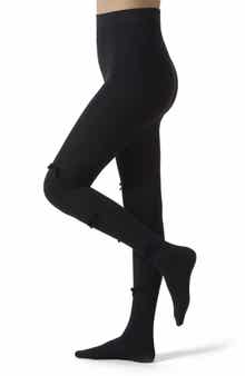 MeMoi Velvet Bow Rib Cotton Tights