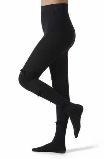 MeMoi Velvet Bow Rib Cotton Tights