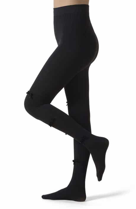 MeMoi Velvet Bow Rib Cotton Tights